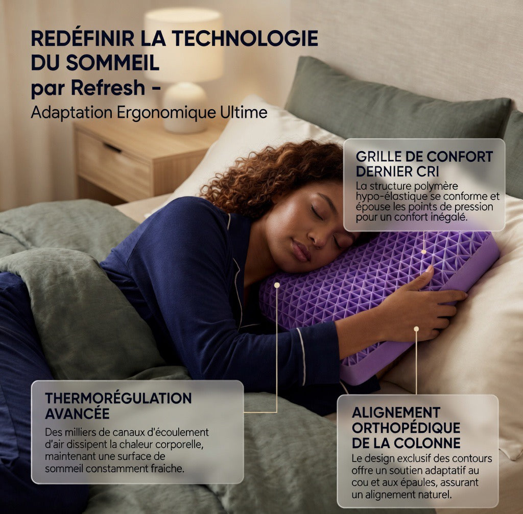 Oreiller rafraîchissant confort ergonomique